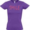 T-shirt coton femme violet Smile
